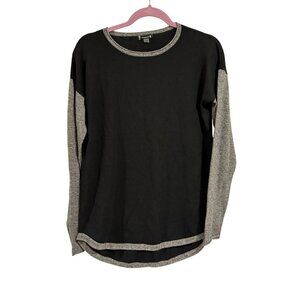 Smartwool Shadow Pine Colorblock Crew Sweater Black Gray Size M